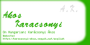 akos karacsonyi business card