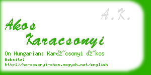 akos karacsonyi business card